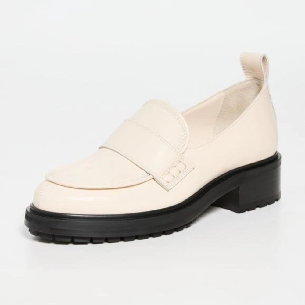 Aeyde 39 Ruth Cream Leather Loafers